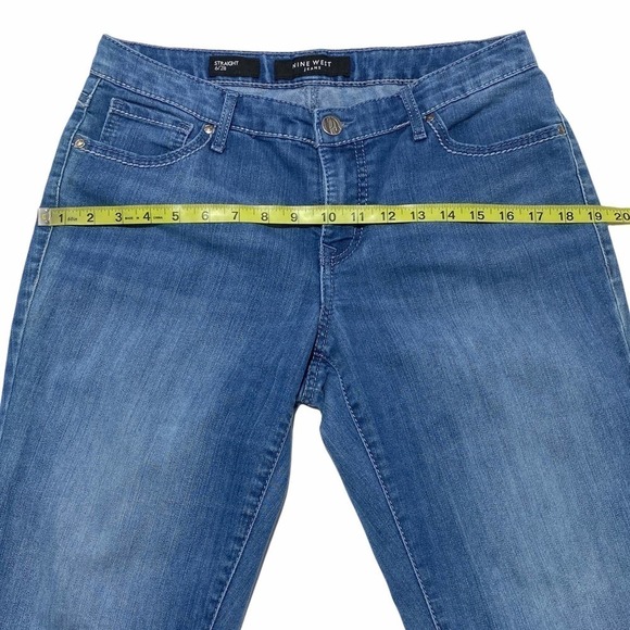 ANN Taylor Faded Medium Wash Blue Denim Straight Leg Jeans - Picture 5 of 12